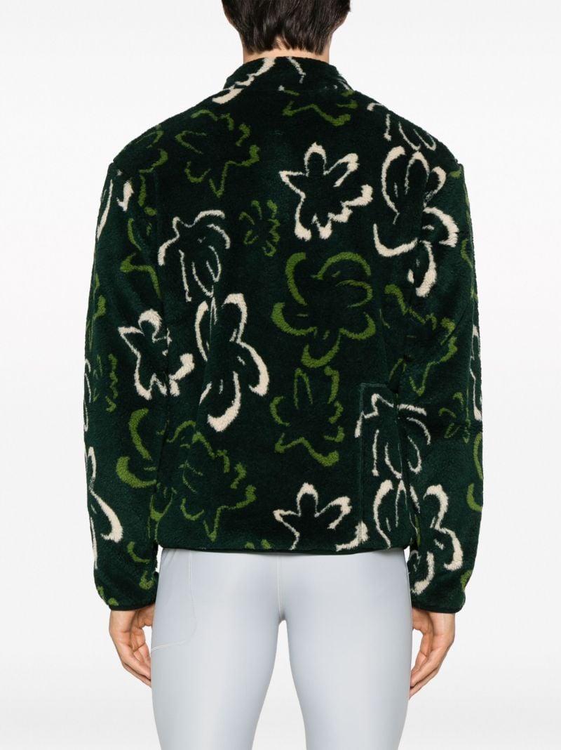 Green Printed Fleece Sweatshirt