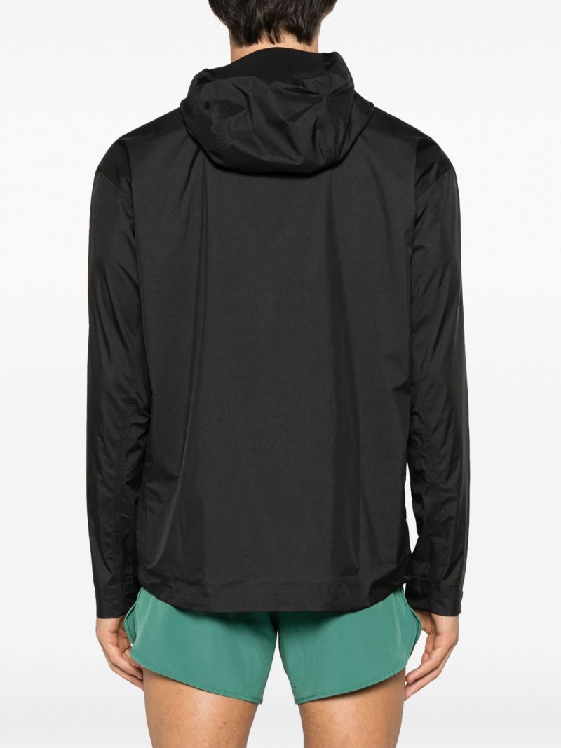 Black Waterproof Hooded Jacket