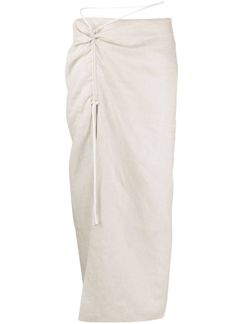 Neutral D'orsay Linen Maxi Skirt