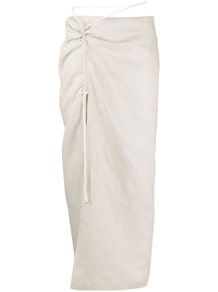 Neutral D'orsay Linen Maxi Skirt