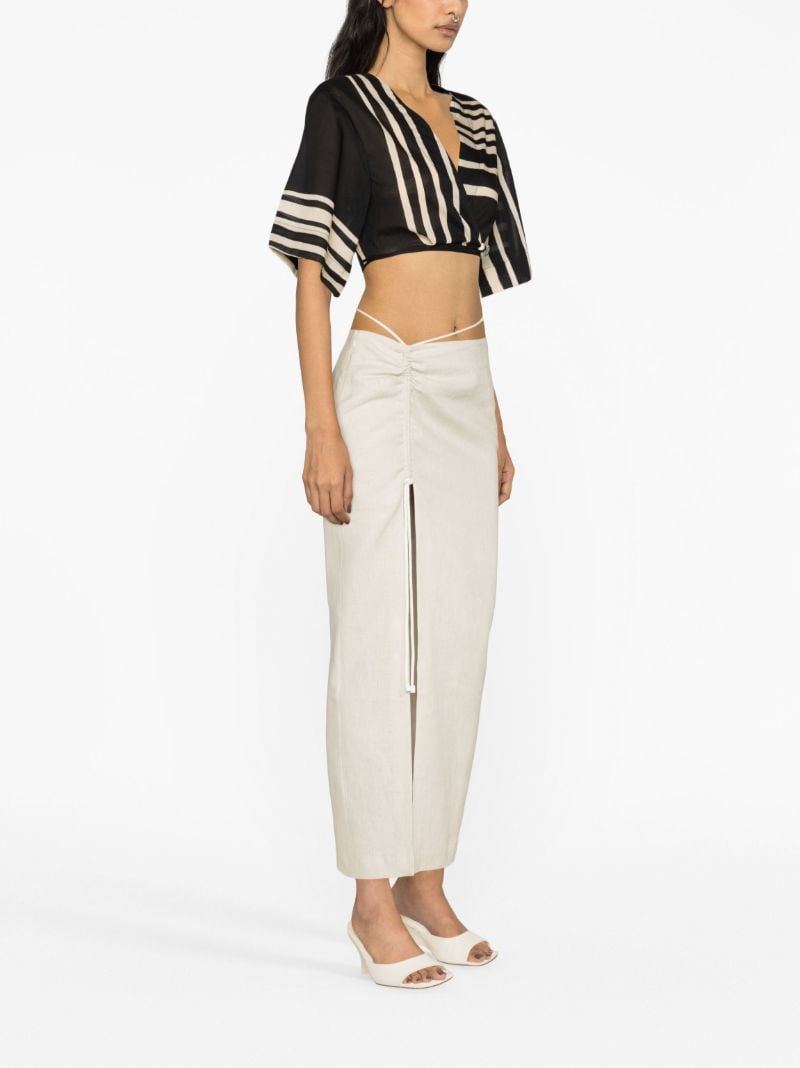 Neutral D'orsay Linen Maxi Skirt