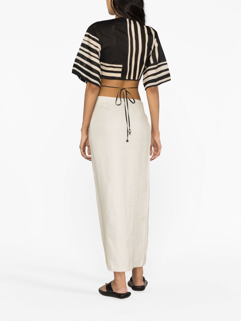 Black Striped Crop Top