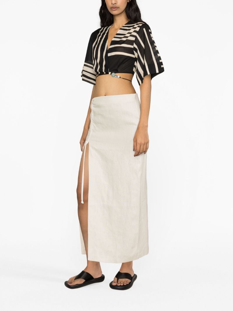 Black Striped Crop Top