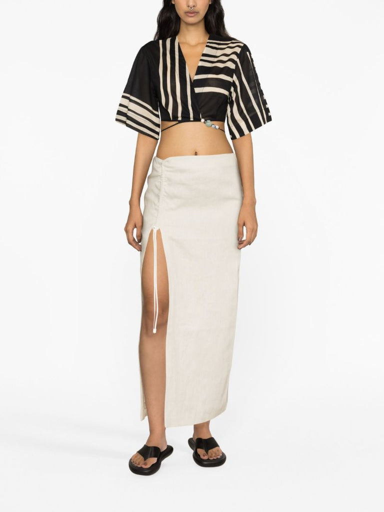 Black Striped Crop Top