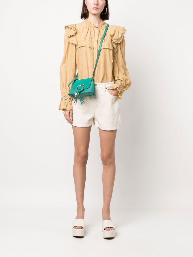 Green Joan Leather Cross Body Bag