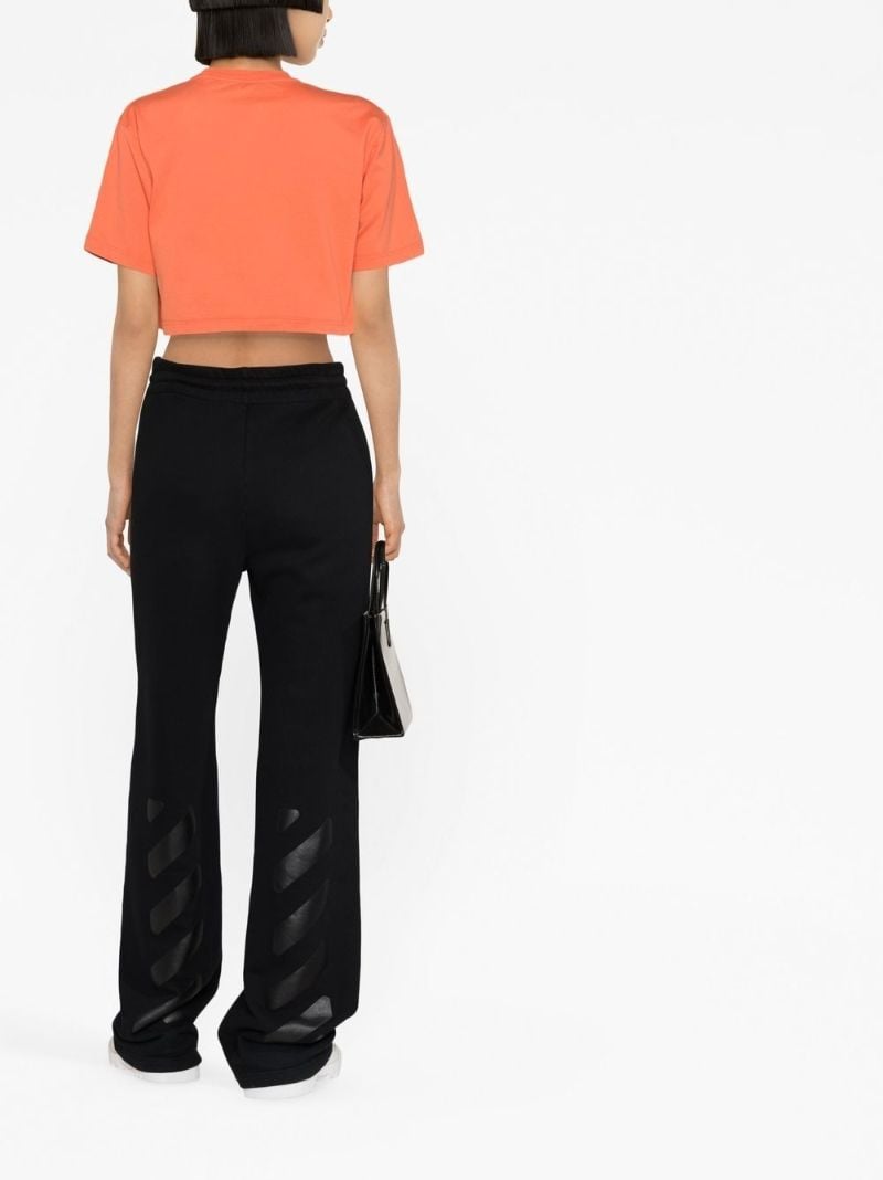 Orange Logo Embossed Crop Top