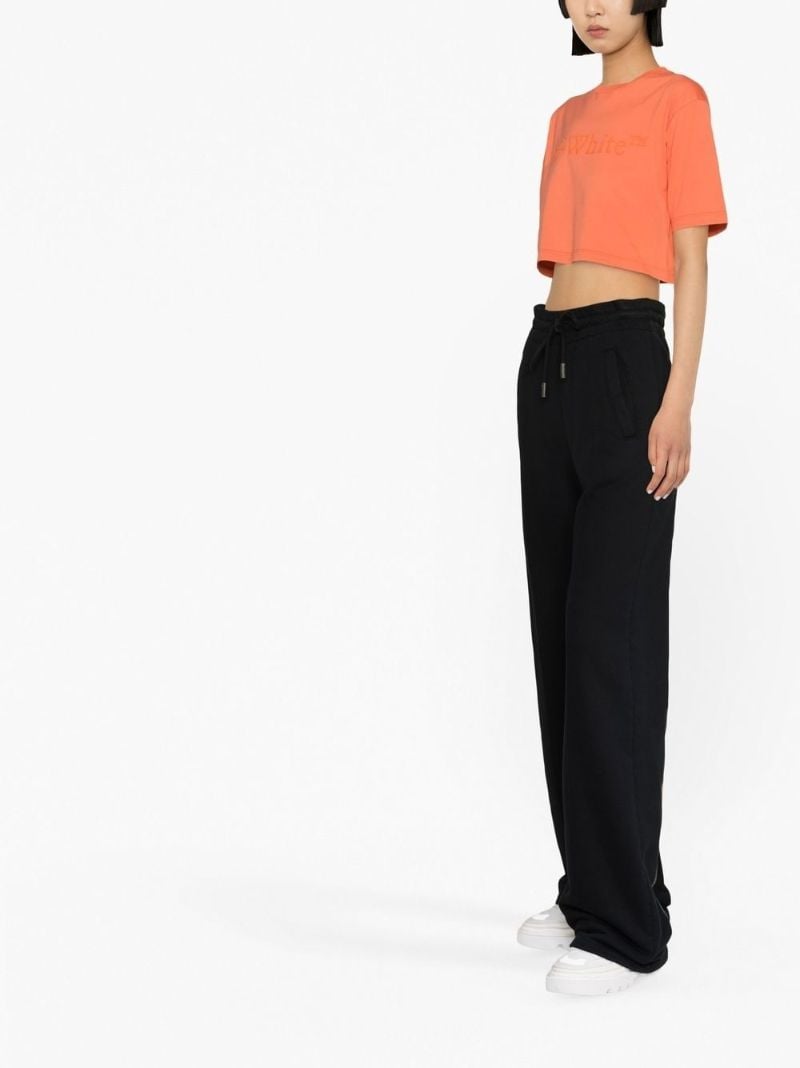 Orange Logo Embossed Crop Top