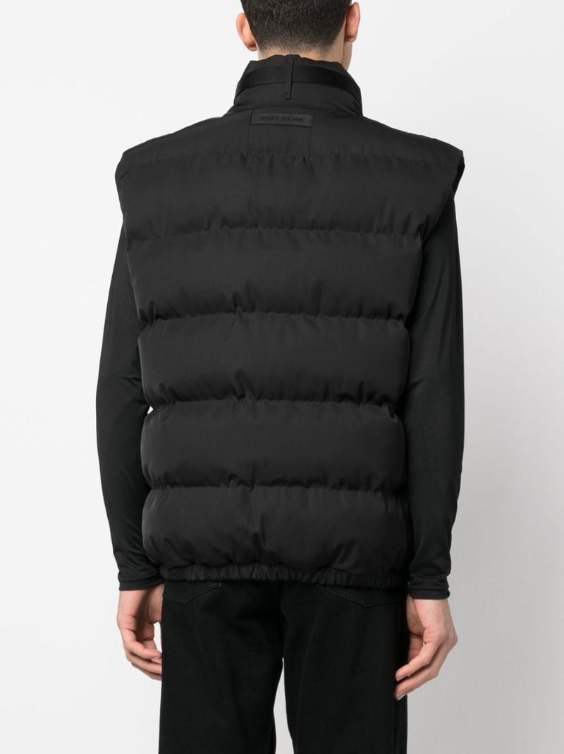 Black Buckle Trim Puffer Gilet