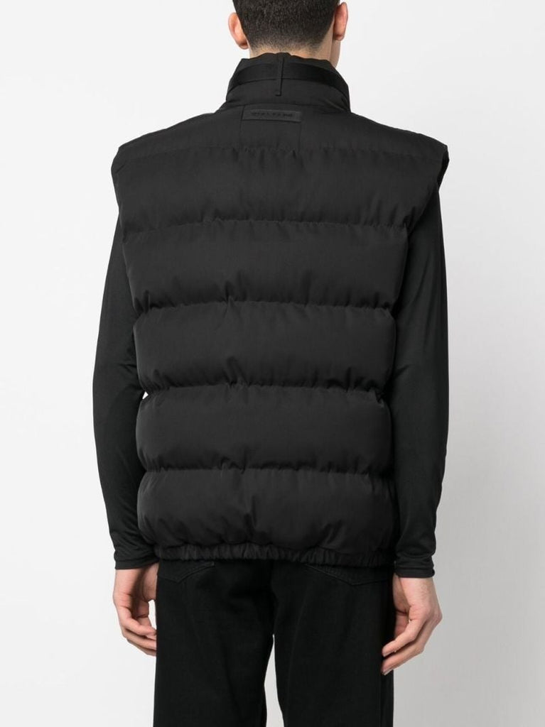 Black Buckle Trim Puffer Gilet