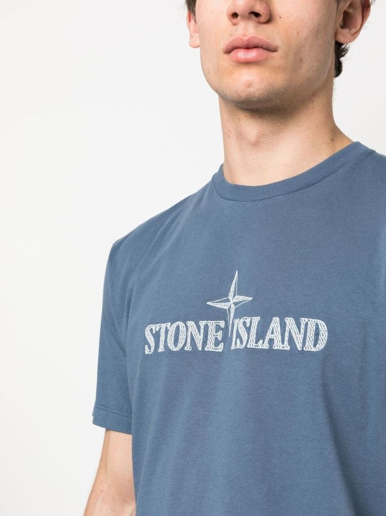 Blue Stitches Two Embroidered T-shirt