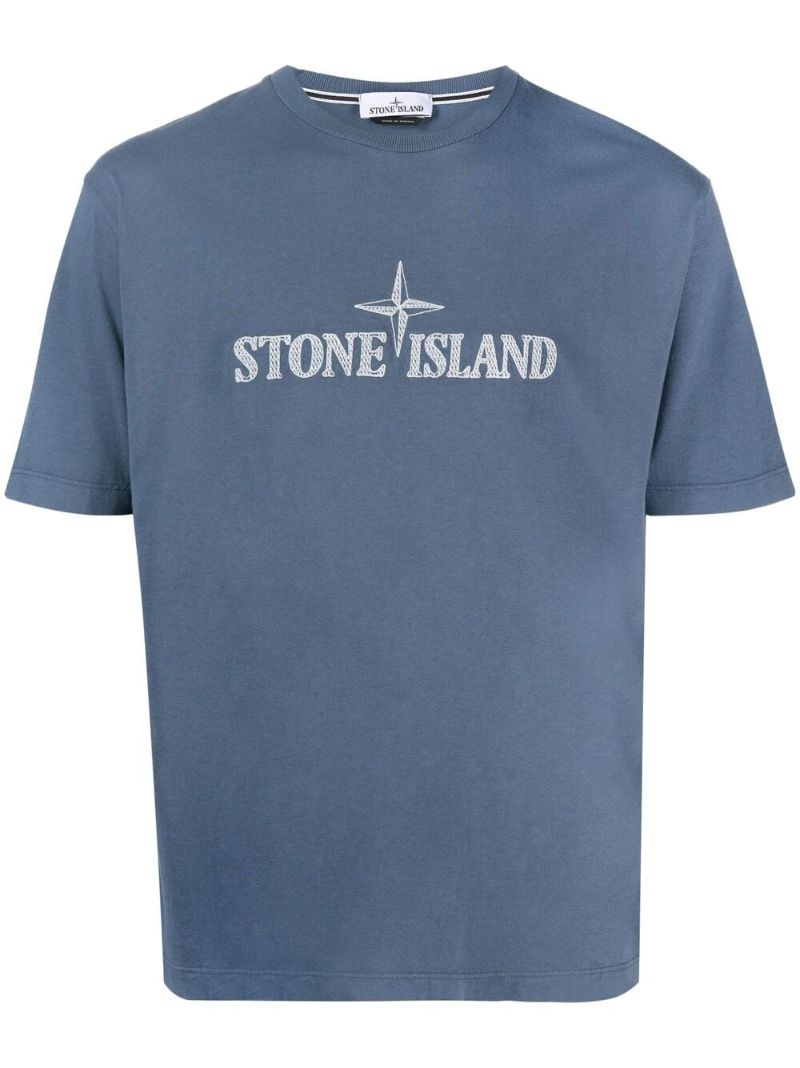 Blue Stitches Two Embroidered T-shirt