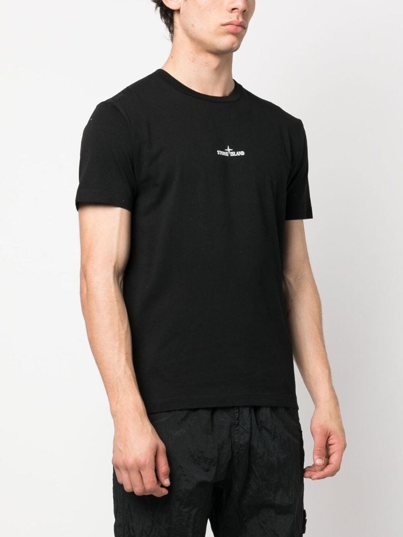 Black Logo Print Cotton T-shirt
