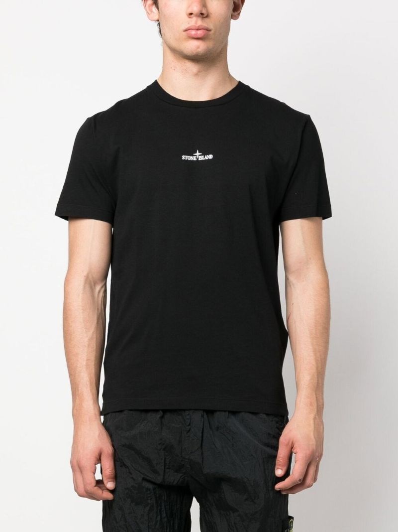 Black Logo Print Cotton T-shirt