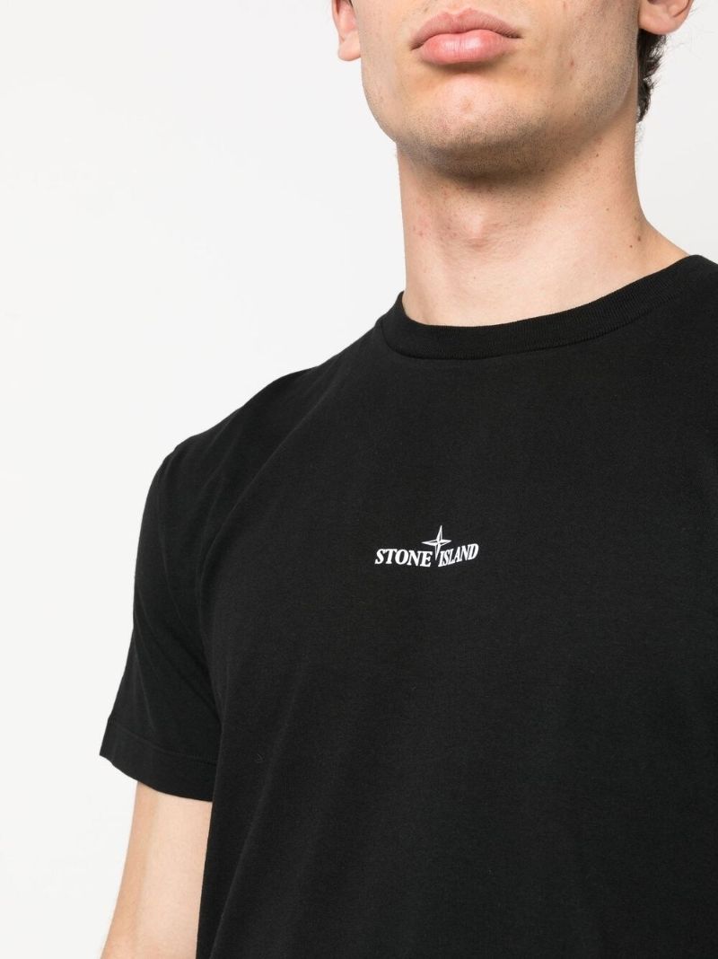 Black Logo Print Cotton T-shirt