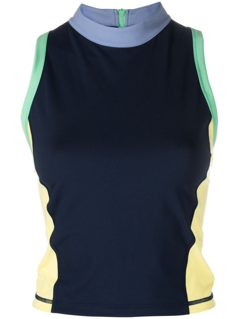 Blue Power Zip Back Gym Vest