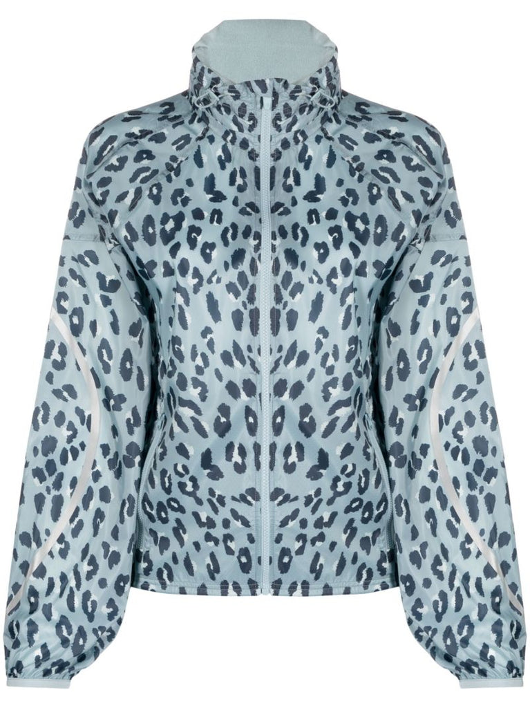 Blue Pack Away Cheetah-print Jacket
