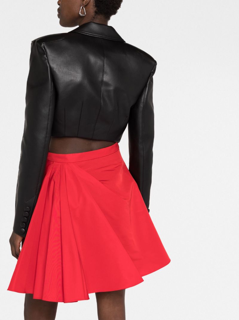 Red Flared Mini Skirt