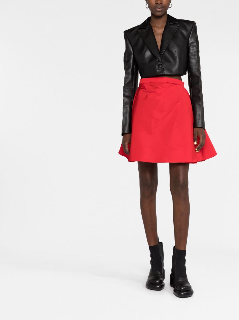 Red Flared Mini Skirt