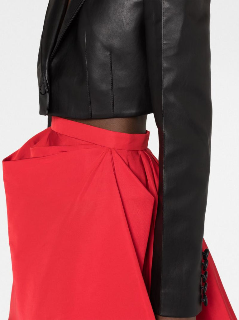 Red Flared Mini Skirt