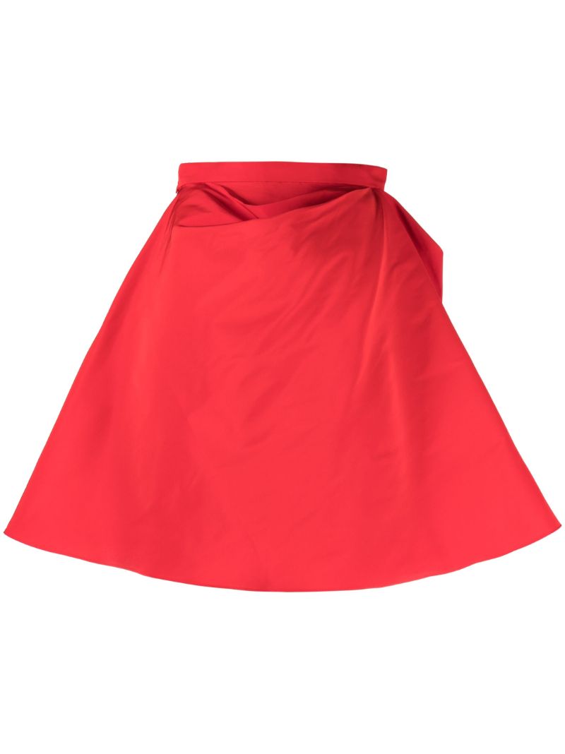Red Flared Mini Skirt