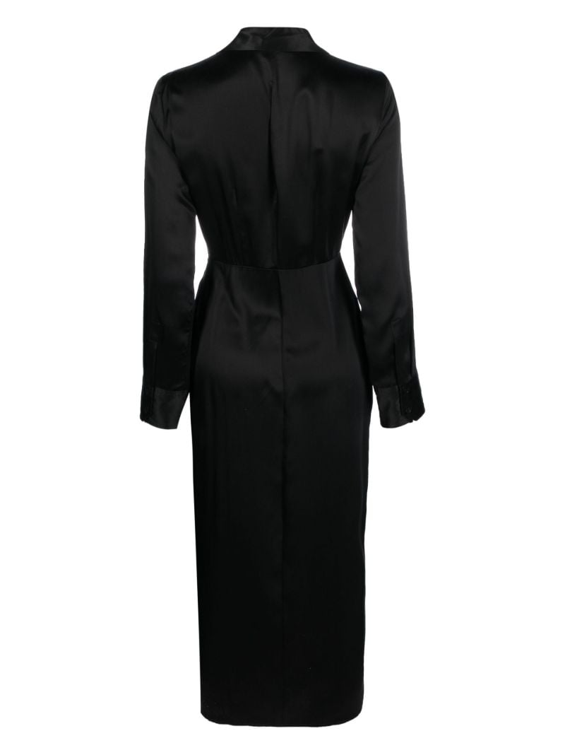Black Lyon Silk Shirt Midi Dress