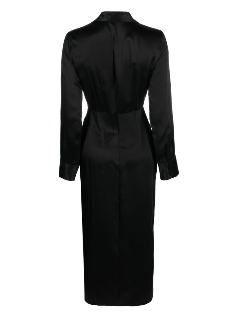 Black Lyon Silk Shirt Midi Dress