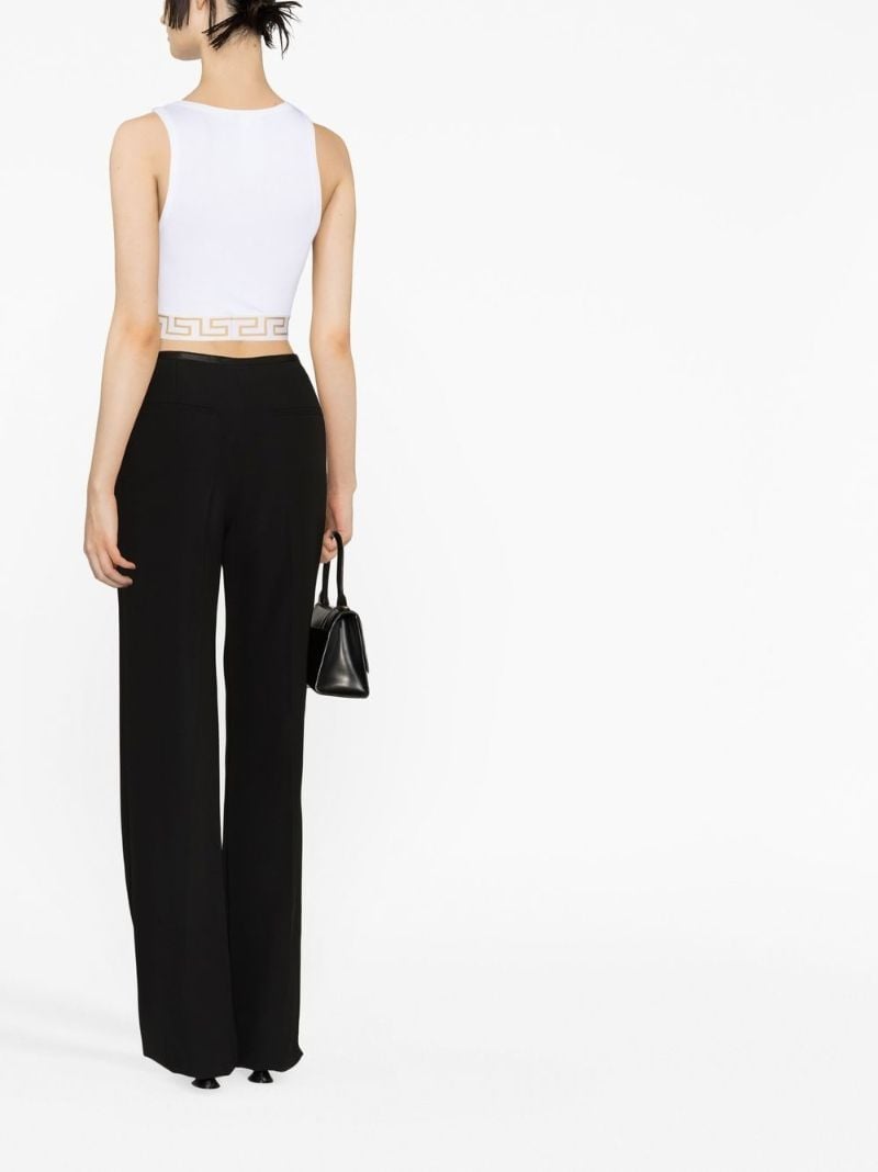White Greca Border Crop Top