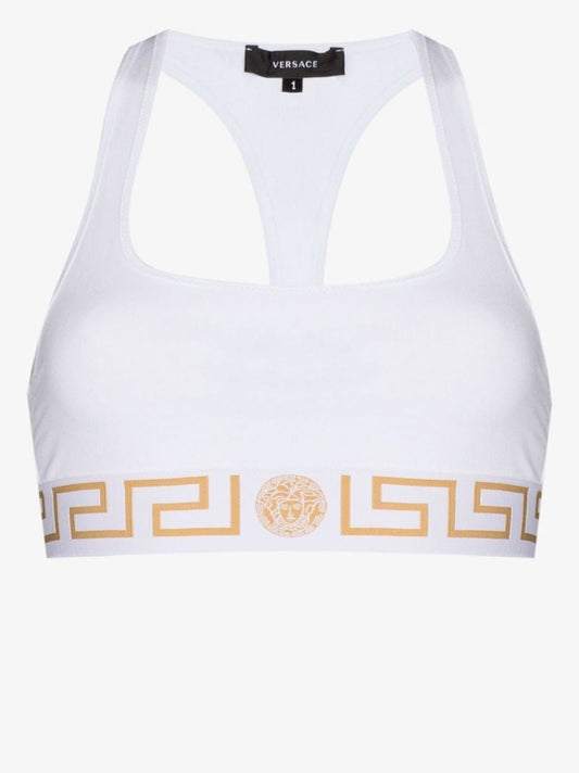 White Greca Border Bralette