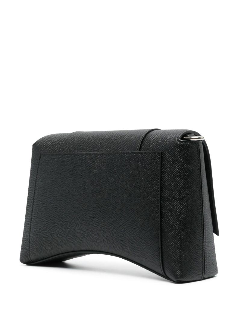 Black Downtown Leather Messenger Bag