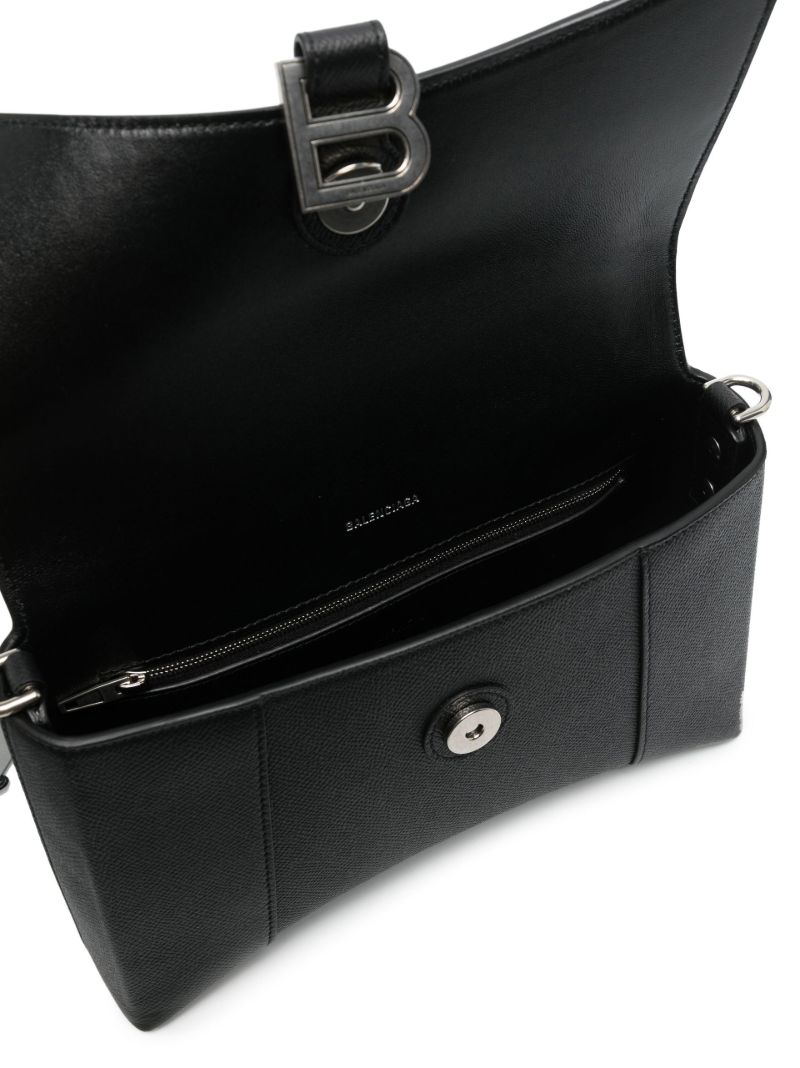 Black Downtown Leather Messenger Bag