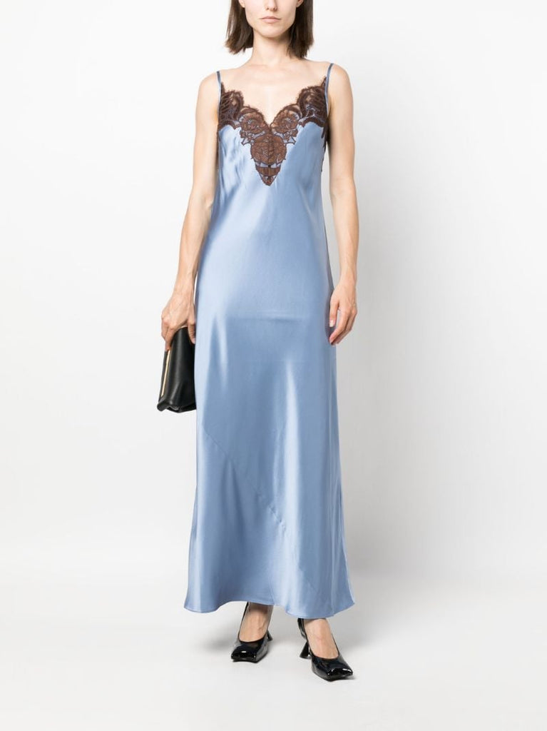 Blue Lace Panel Dress