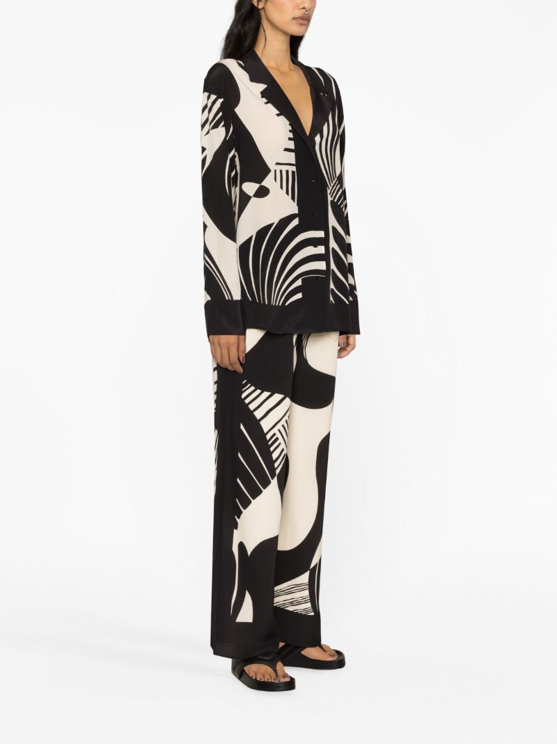Black Realisme Abstract-print Silk Shirt