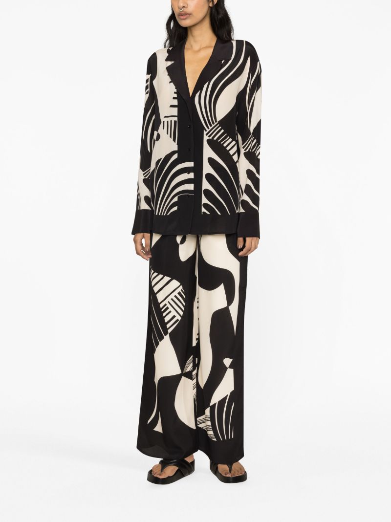 Black Realisme Abstract-print Silk Shirt