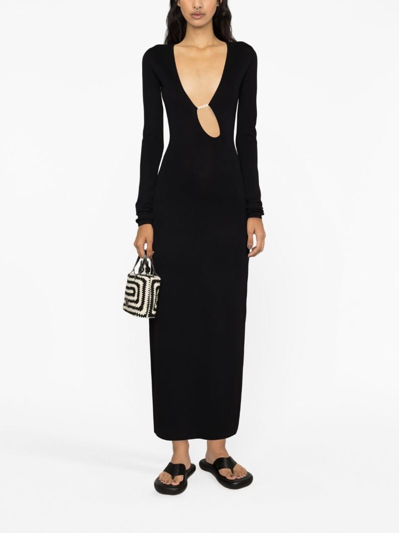 Black Kinetic Beaded Maxi Dress