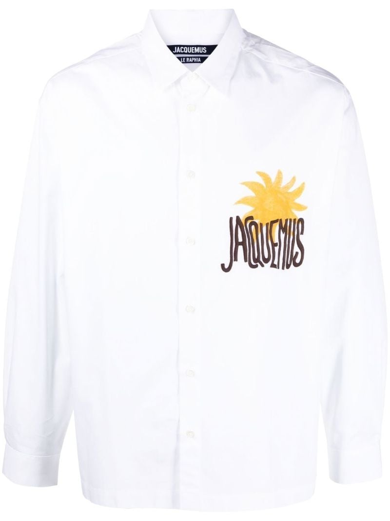 White Sun Print Logo Shirt