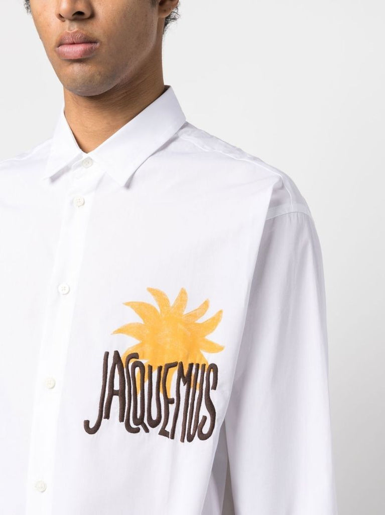 White Sun Print Logo Shirt