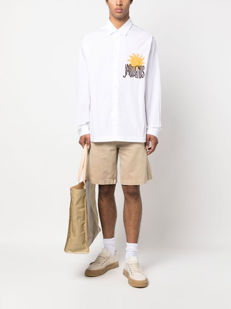 White Sun Print Logo Shirt