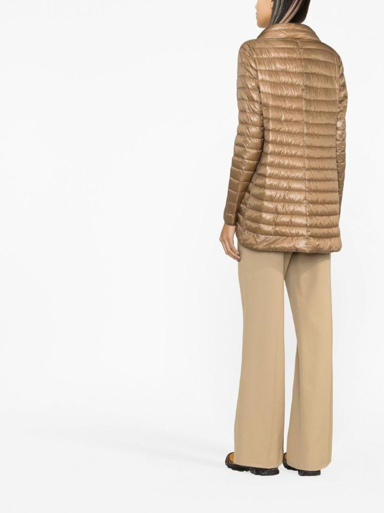 Brown Reversible A-line Quilted Coat