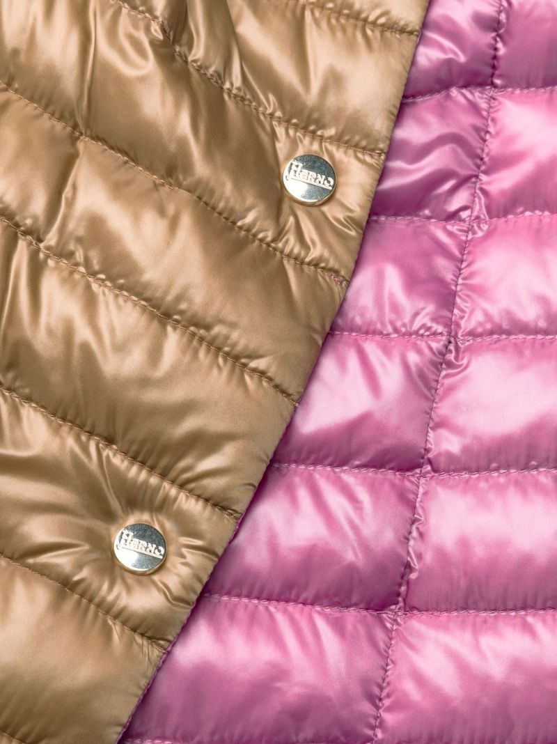 Brown Reversible A-line Quilted Coat
