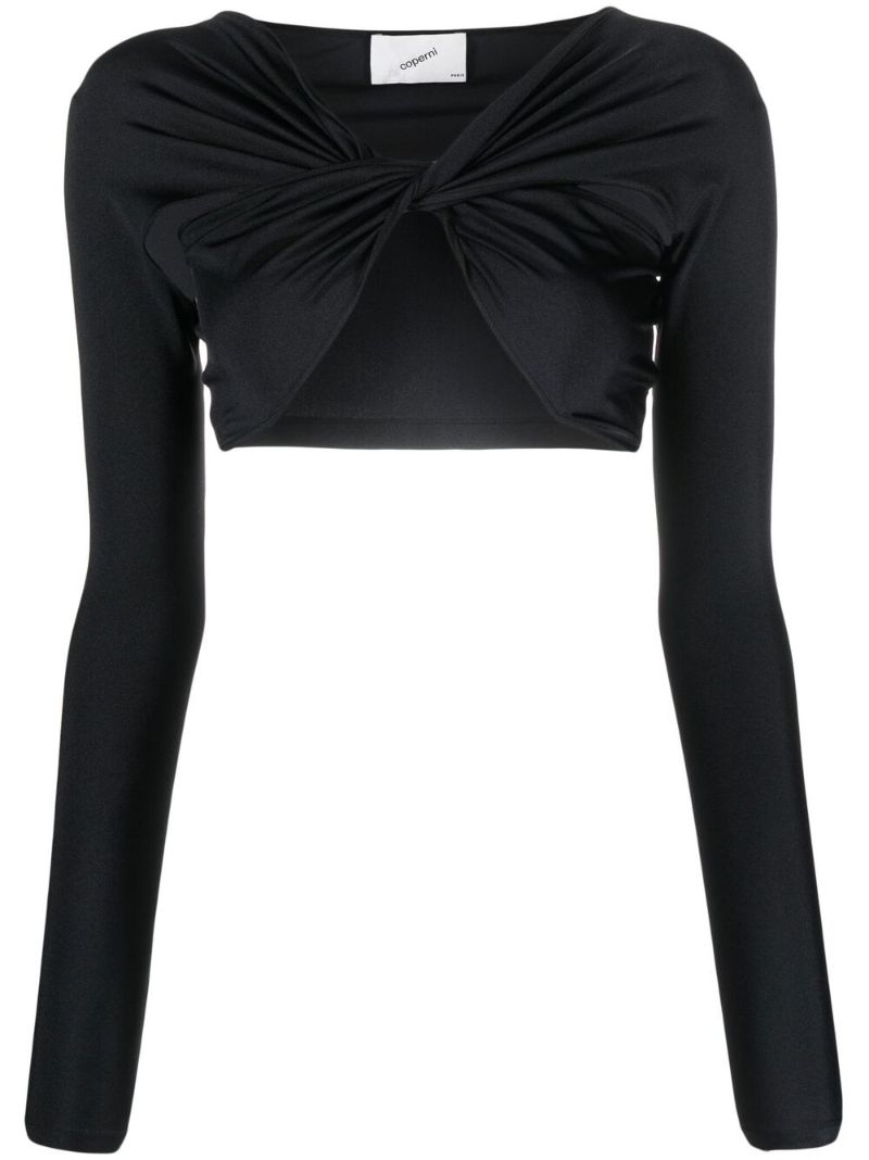 Black Cut Out Cropped Top