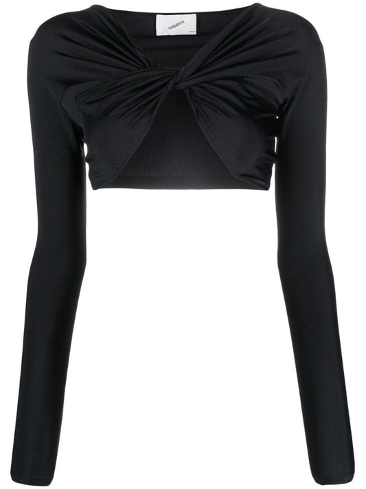 Black Cut Out Cropped Top