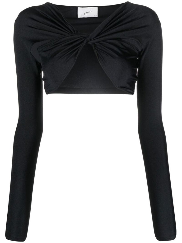 Black Cut Out Cropped Top