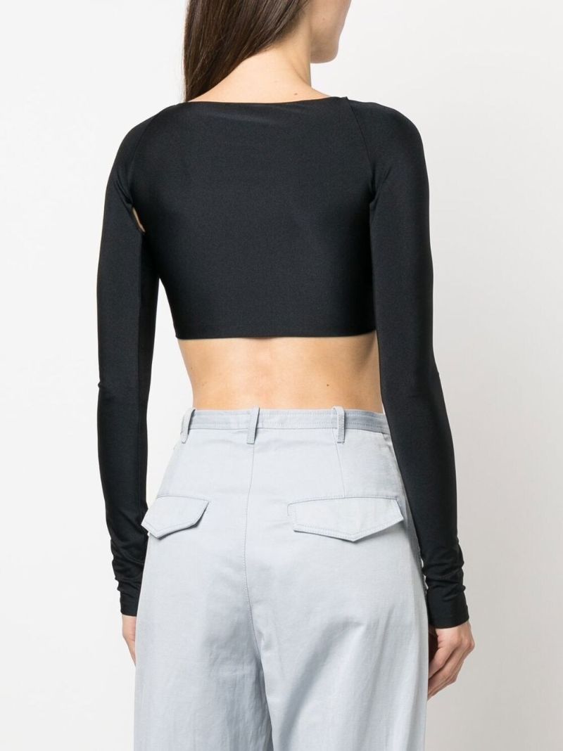 Black Cut Out Cropped Top