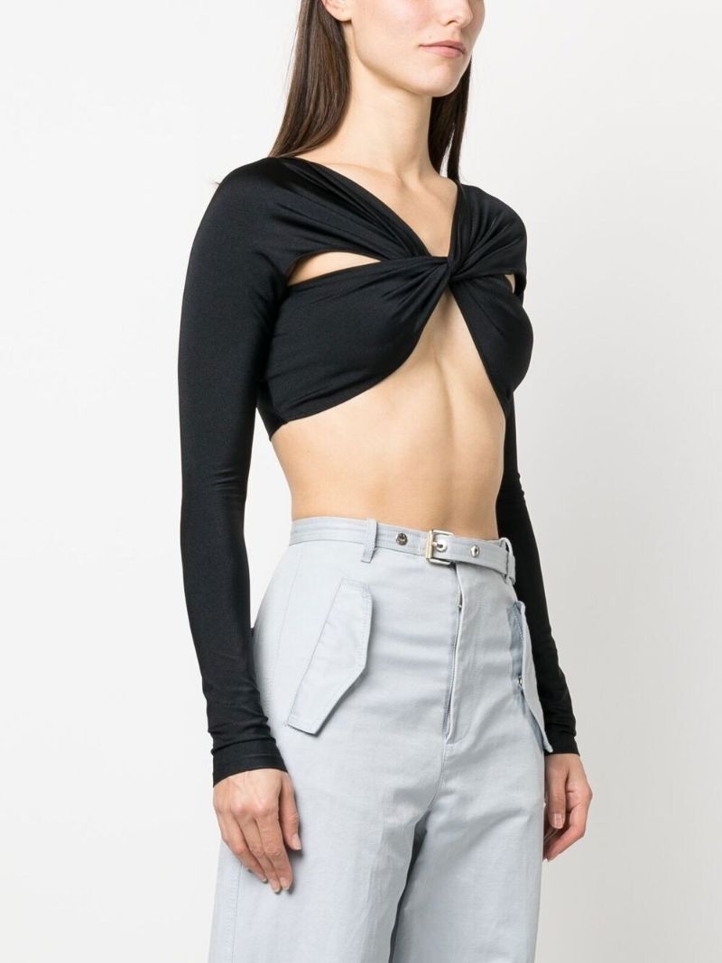 Black Cut Out Cropped Top