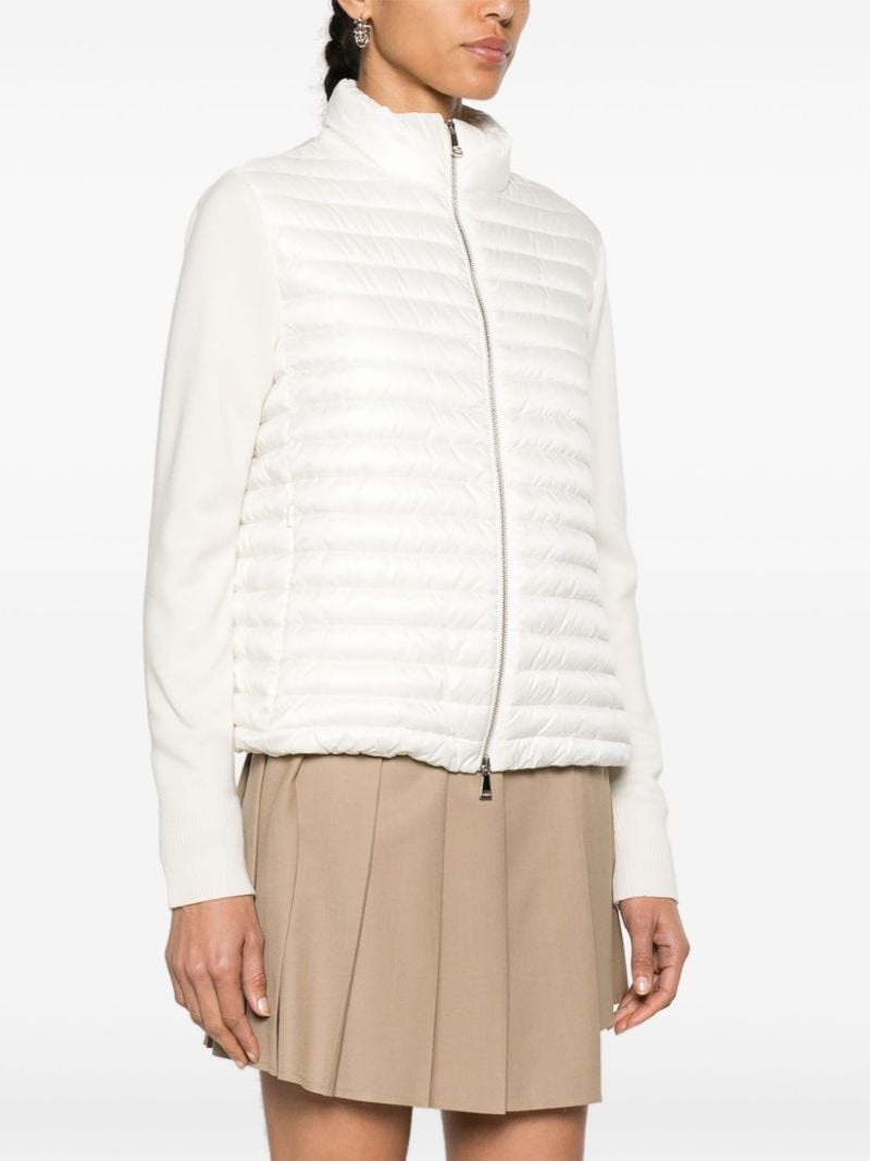 White Panelled Quilted Jacket