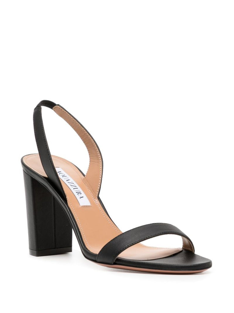 Black So Nude Block 95 Leather Sandals