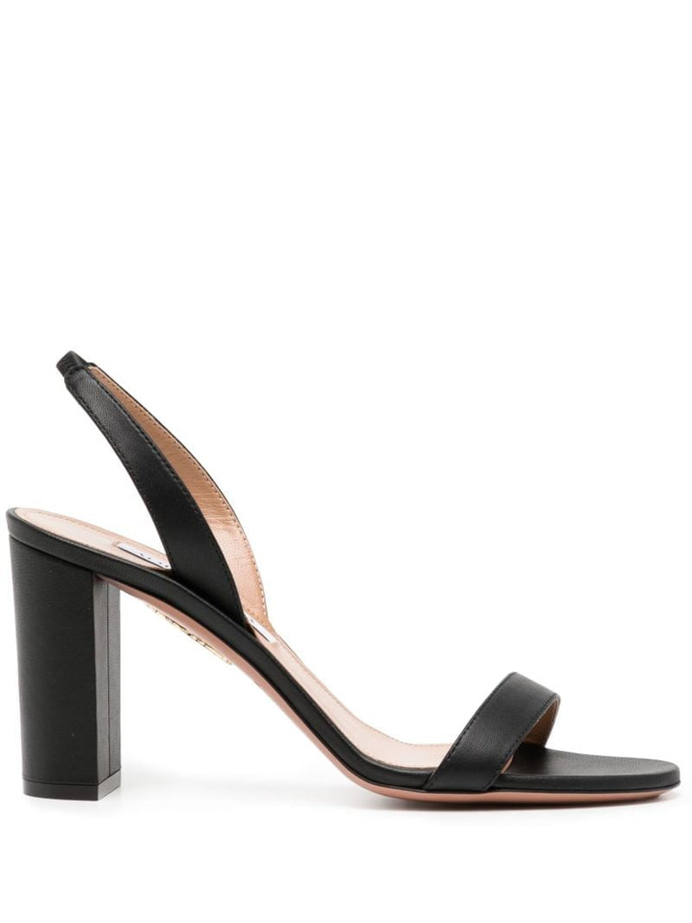 Black So Nude Block 95 Leather Sandals