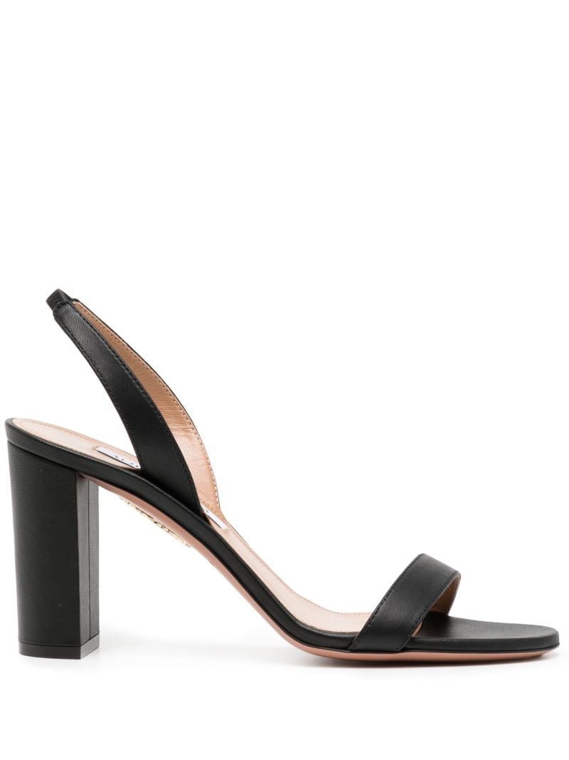 Black So Nude Block 95 Leather Sandals
