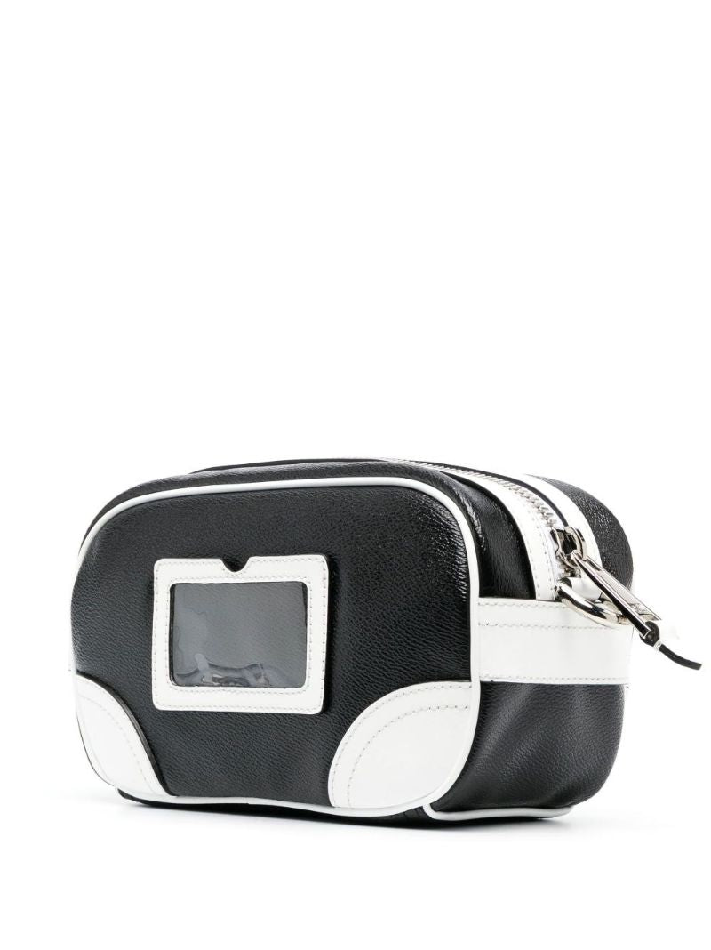 Black Smiley Logo Print Clutch Bag