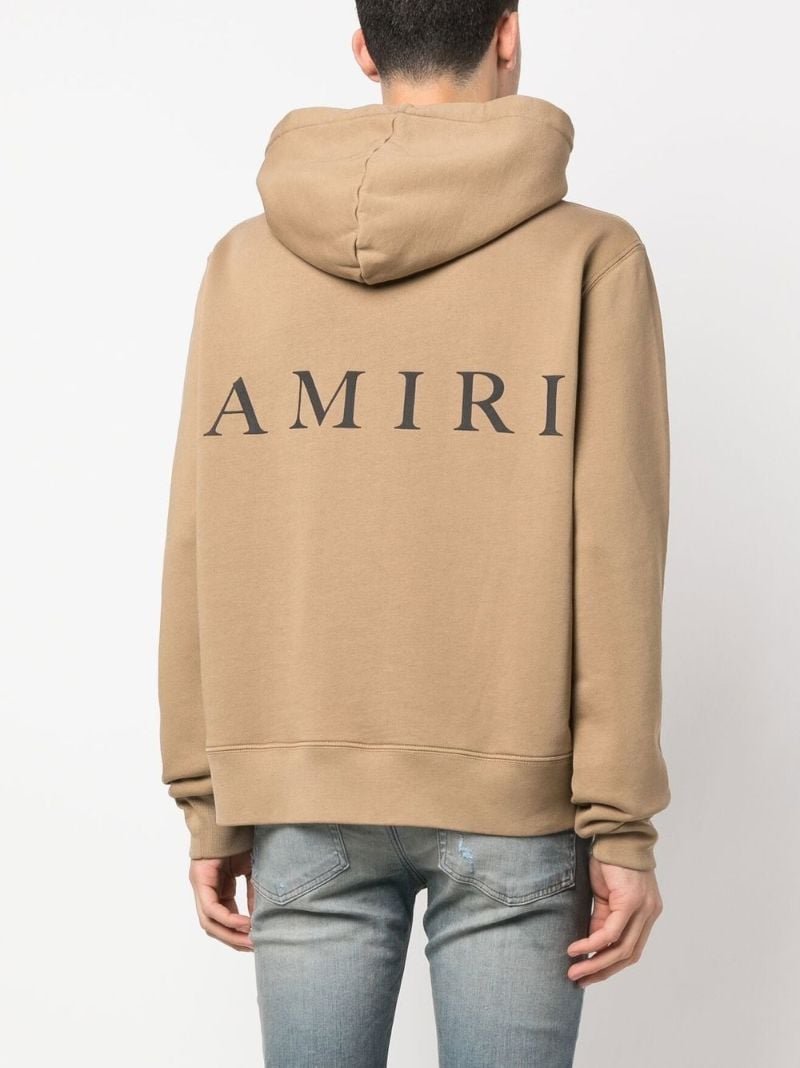 Brown Logo Print Hoodie